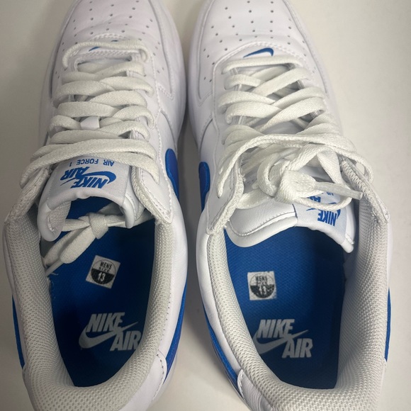Nike Air Force 1'07 Low Men's Shoes White/Royal Blue DJ3911-101 Used Size 13 - Picture 10 of 12